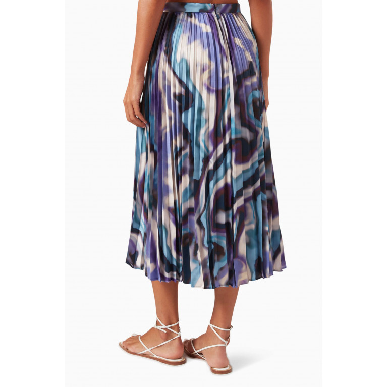 Marella - Tolone Pleated Midi Skirt in Twill