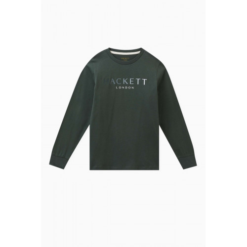 Hackett London - Logo-print T-shirt in Cotton-jersey Green