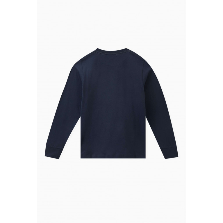 Hackett London - Logo-print T-shirt in Cotton-jersey Blue