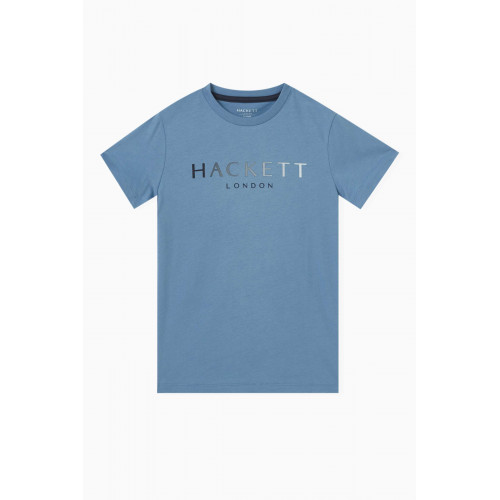 Hackett London - Logo Print T-shirt in Cotton Blue