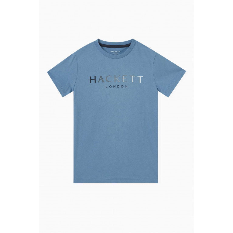 Hackett London - Logo Print T-shirt in Cotton Blue