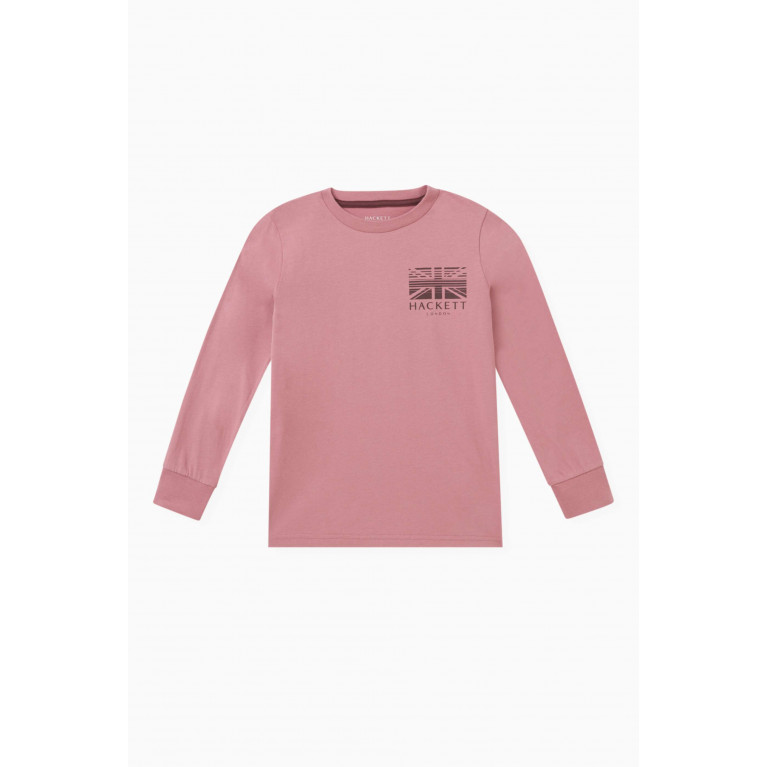 Hackett London - Logo Print T-shirt in Cotton Pink