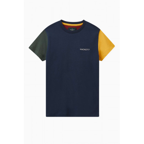 Hackett London - Heritage Colour-block T-shirt in Cotton-jersey Blue