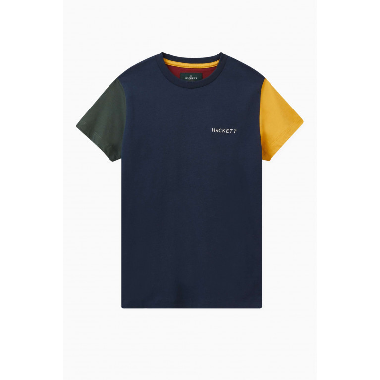 Hackett London - Heritage Colour-block T-shirt in Cotton-jersey Blue
