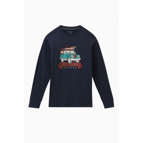 Hackett London - Winter Truck-print T-shirt in Cotton-jersey Blue