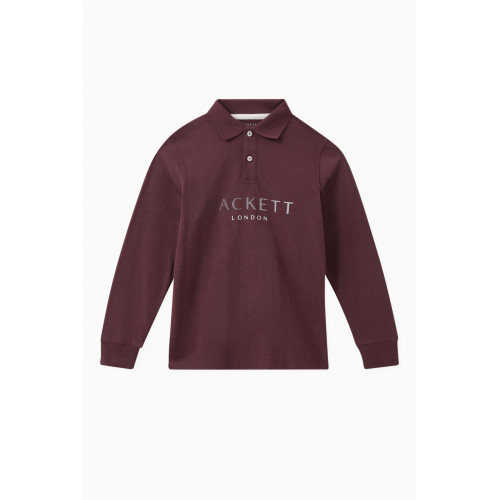 Hackett London - Logo Polo Shirt in Cotton-jersey Purple