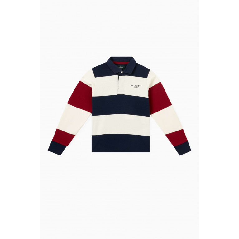 Hackett London - 1983 Striped Rugby Polo Shirt in Cotton