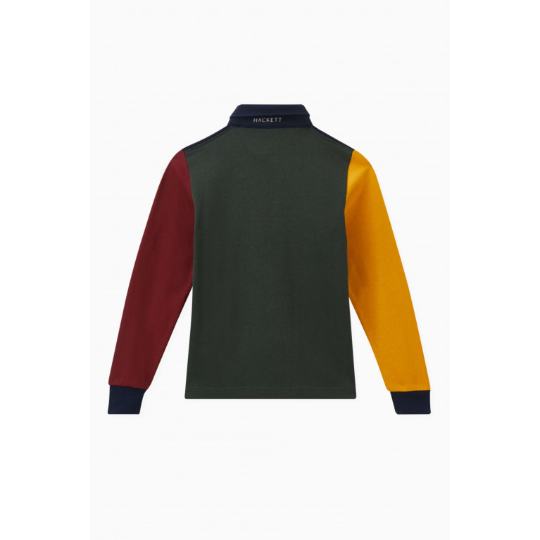 Hackett London - Heritage Colour-block Rugby Polo Shirt in Cotton