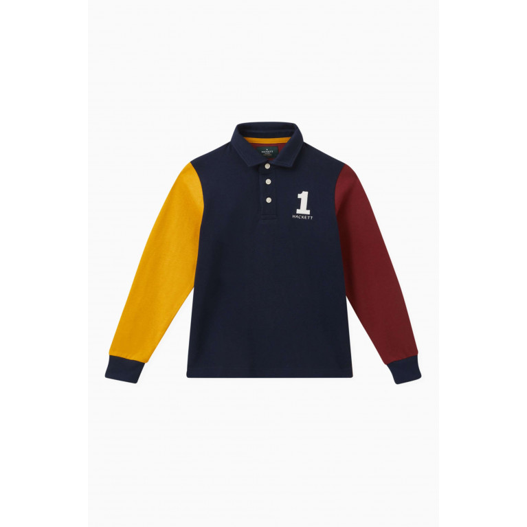 Hackett London - Heritage Colour-block Rugby Polo Shirt in Cotton