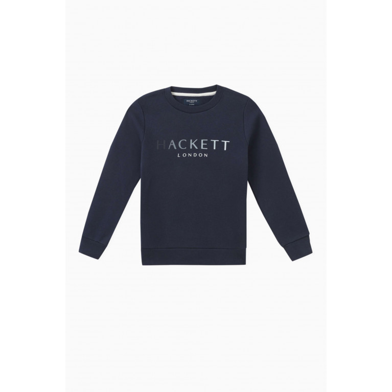 Hackett London - Logo Print Sweatshirt in Cotton Blue