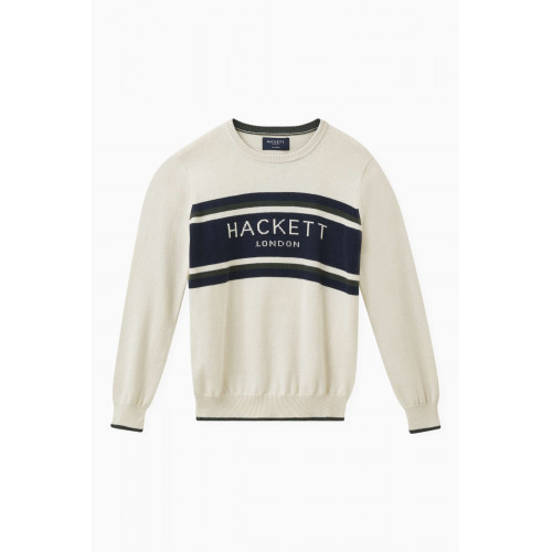 Hackett London - Striped Logo Sweatshirt in Cotton-blend