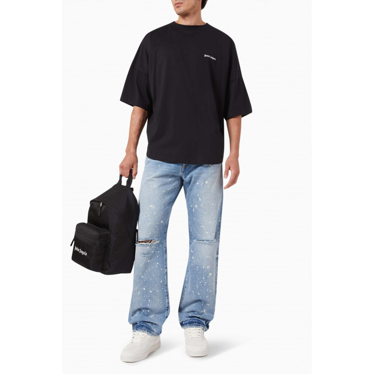 Palm Angels - Embroidered Logo T-shirt in Cotton Jersey Black