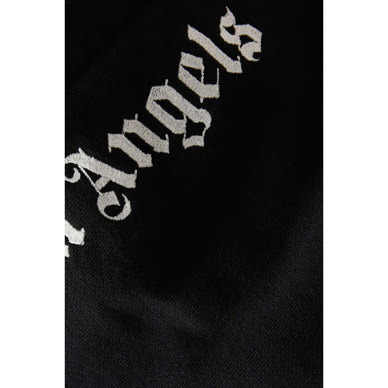 Palm Angels - Embroidered Logo Hoodie in Cotton Black