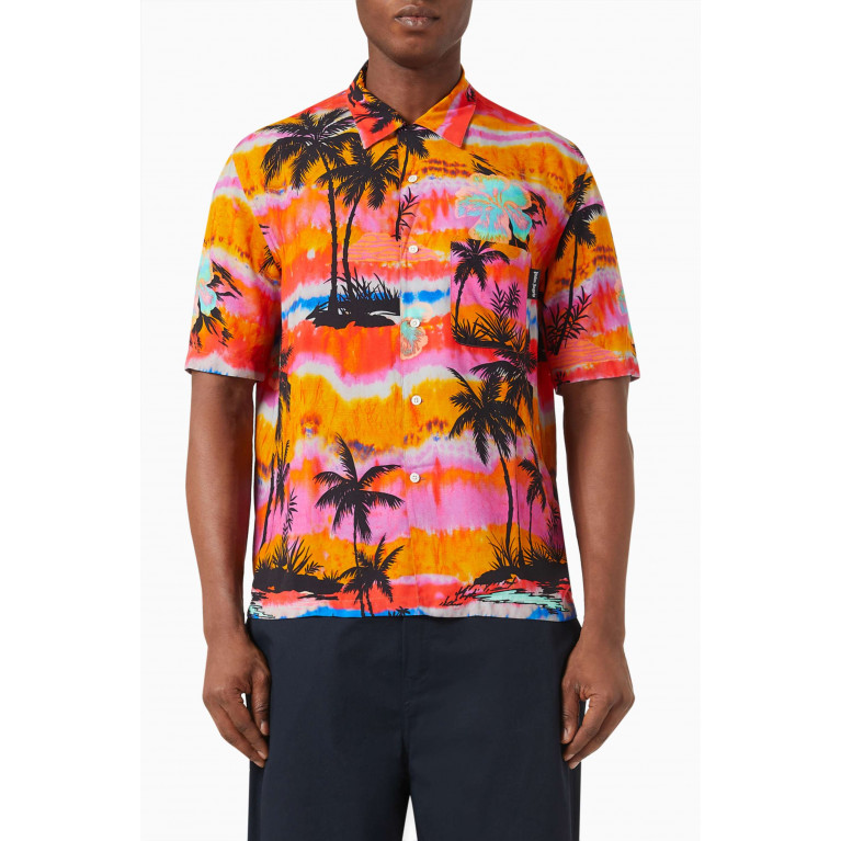 Palm Angels - Psychedelic Palms Bowling Shirt in Viscose