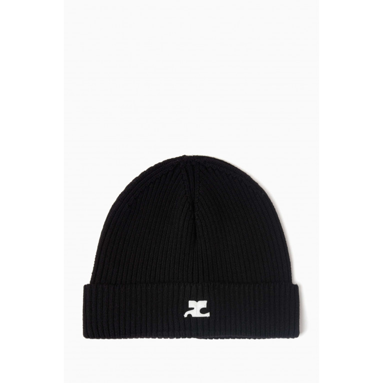 Courreges - AC Rib Knit Hat in Viscose