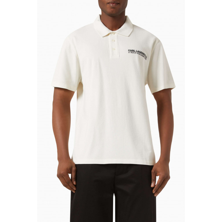 Karl Lagerfeld - Logo Polo Shirt in Cotton Piqué