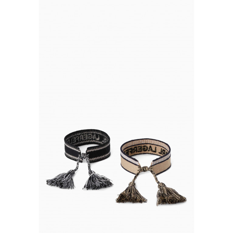Karl Lagerfeld - K/Woven Logo Bracelets, Set of 2