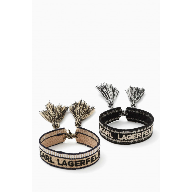 Karl Lagerfeld - K/Woven Logo Bracelets, Set of 2