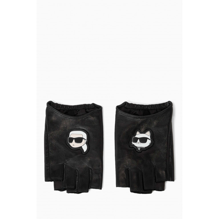 Karl Lagerfeld - K/Ikonik 2.0 Fingerless Gloves in Leather