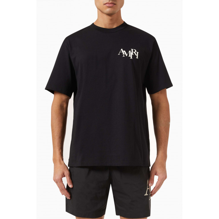 Amiri - Staggered Logo T-shirt in Cotton Jersey