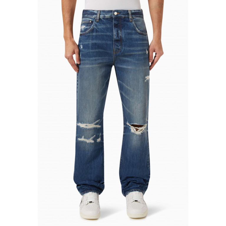 Amiri - Fractured Straight-fit Jeans in Denim