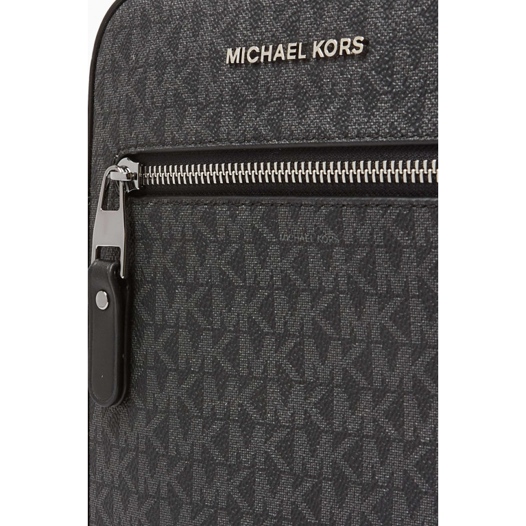 MICHAEL KORS - Varick Flight Bag in Logo Canvas & Leather