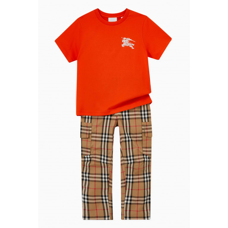 Burberry - Check Print Pants in Cotton