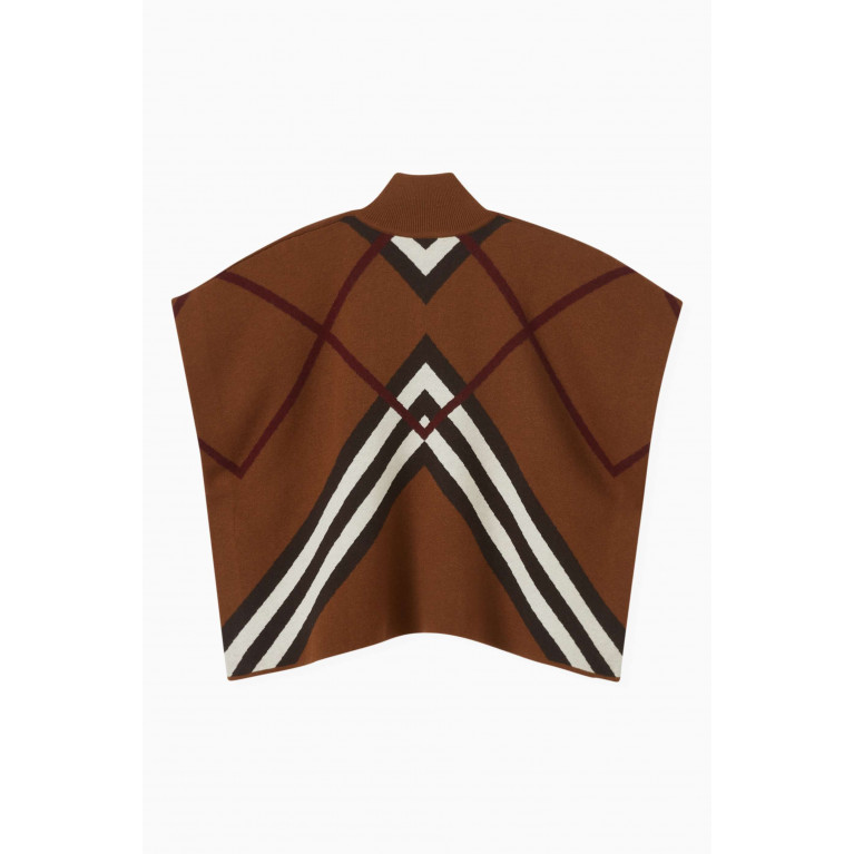 Burberry - Check Poncho in Cashmere Blend