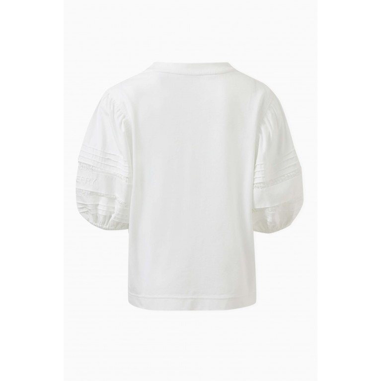 Burberry - Puffed Sleeves Top in Cotton