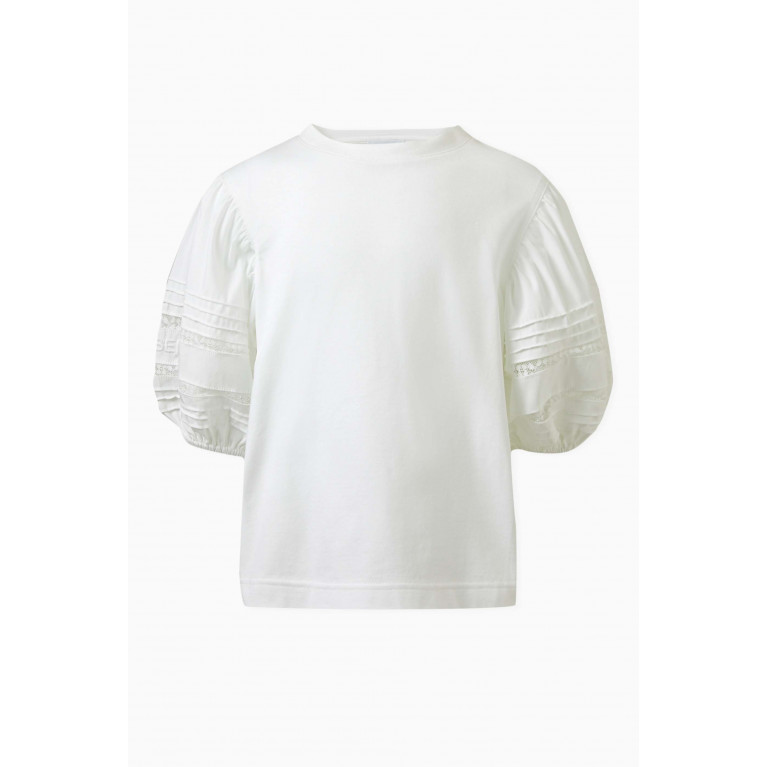 Burberry - Puffed Sleeves Top in Cotton