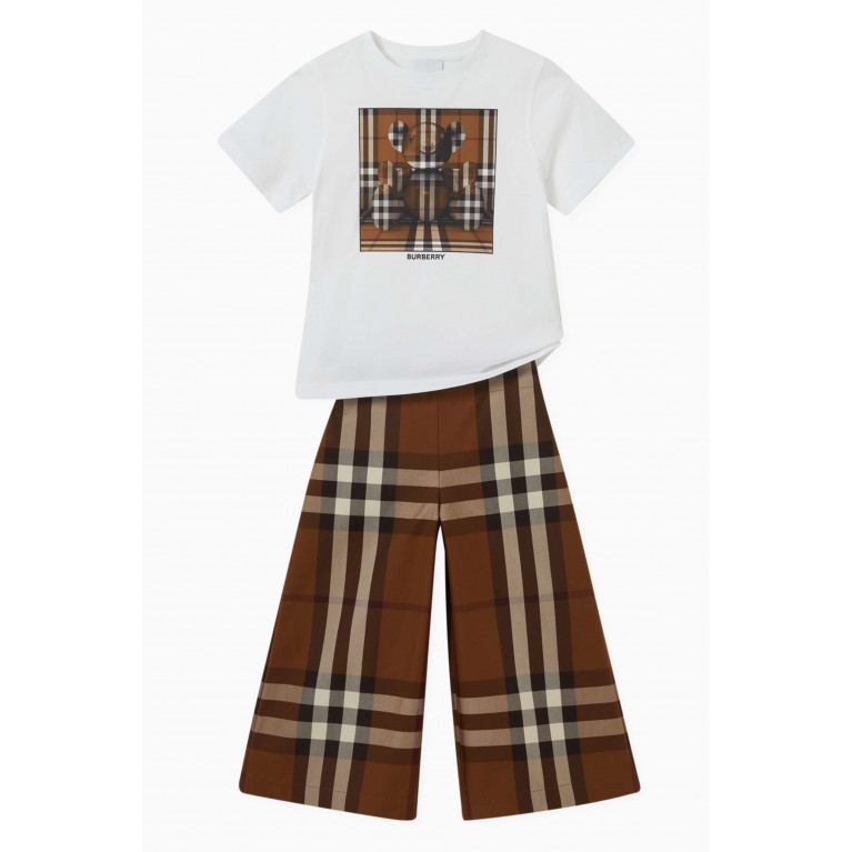 Burberry - Check-pattern Flared Pants in Cotton