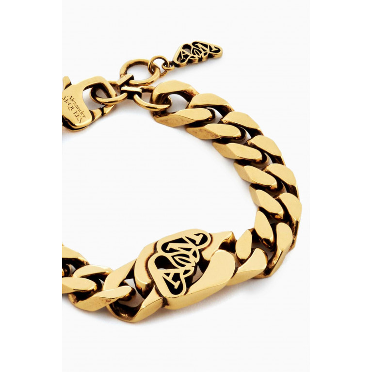 Alexander McQueen - Seal Logo Chain Bracelet in Brass