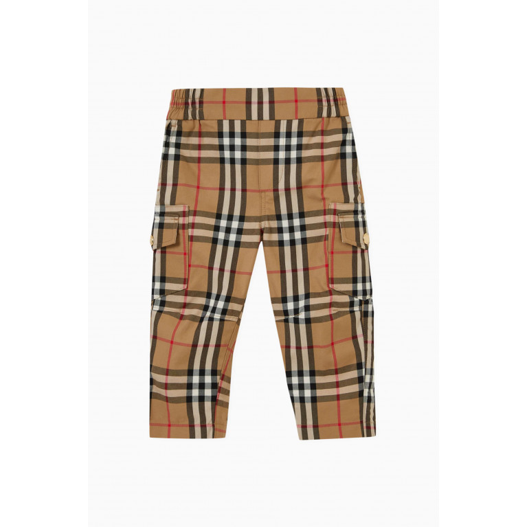 Burberry - Check Print Cargo Pants in Cotton