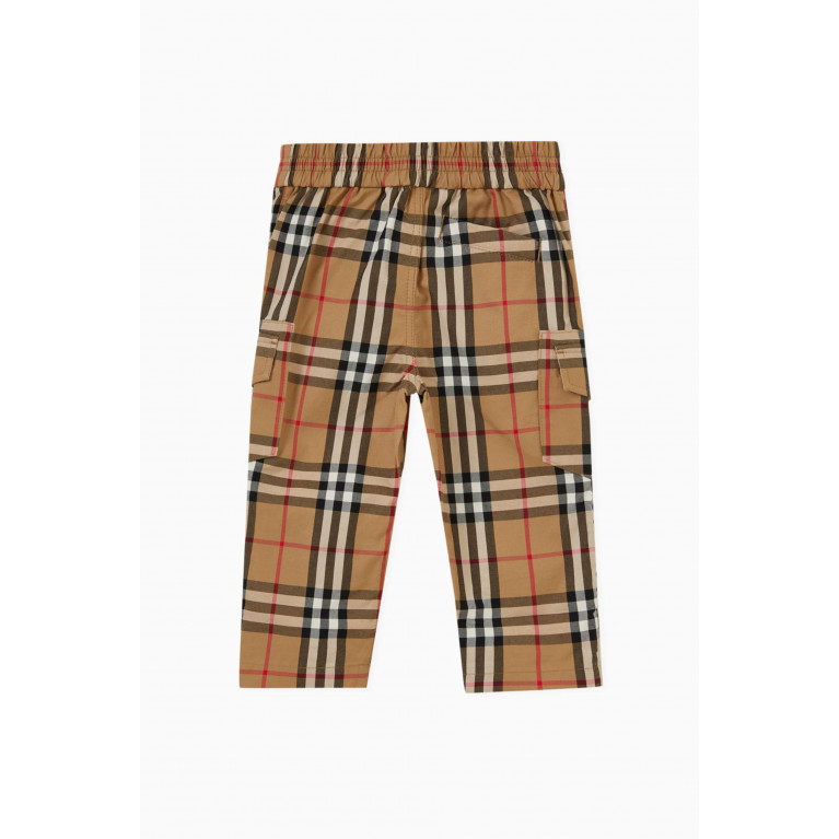 Burberry - Check Print Cargo Pants in Cotton