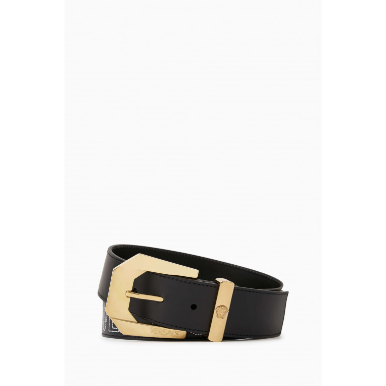 DC4 - The Strike Gold SG0901 - Extra Heavy Black Leather Belt
