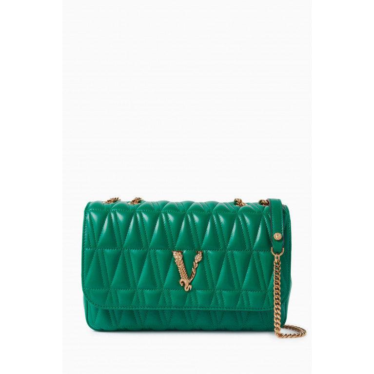 Versace - Virtus Shoulder Bag in Quilted Leather