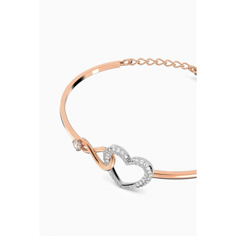 Swarovski - Infinity Heart Bangle Bracelet in n Rose Gold-plated Metal