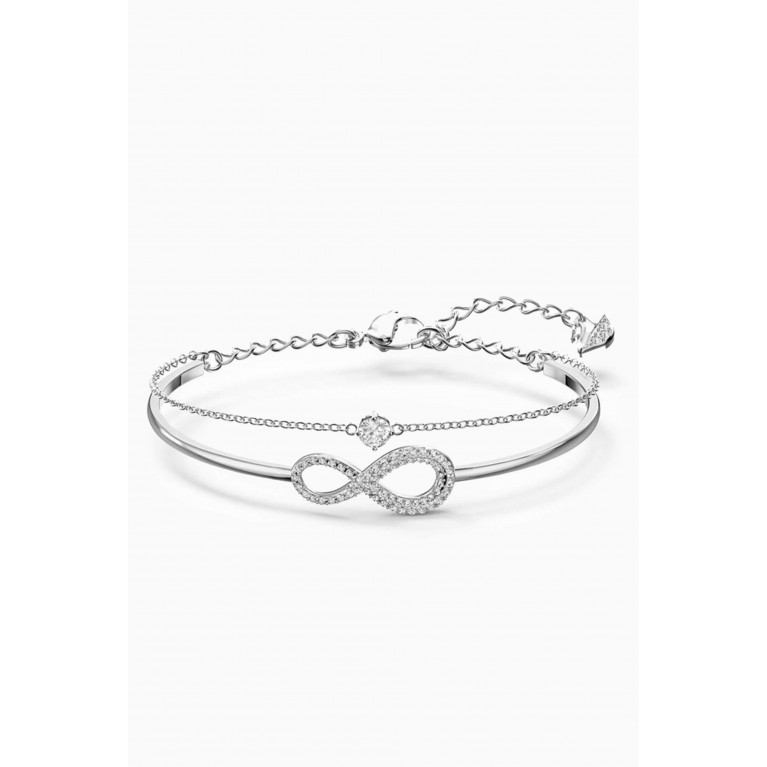 Swarovski - Infinity Bangle Bracelet in Rhodium-plated Metal