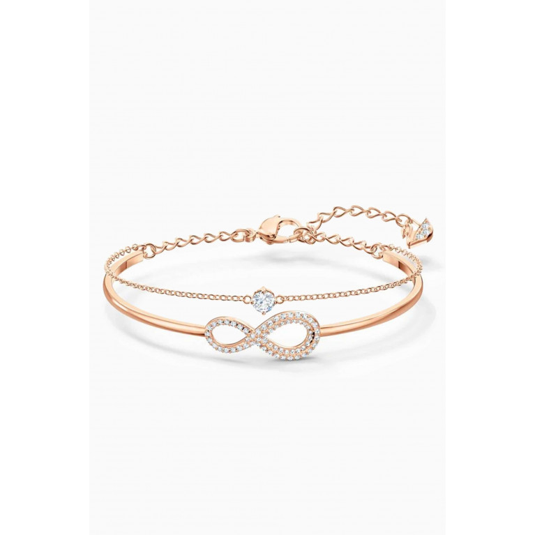 Swarovski - Infinity Bangle Bracelet in Rose Gold-plated Metal