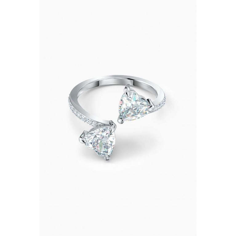 Swarovski - Attract Soul Heart Ring in Rhodium-plated Metal