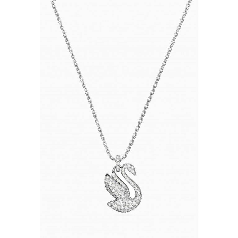 Swarovski - Iconic Swan Pendant in Rhodium-plated Metal