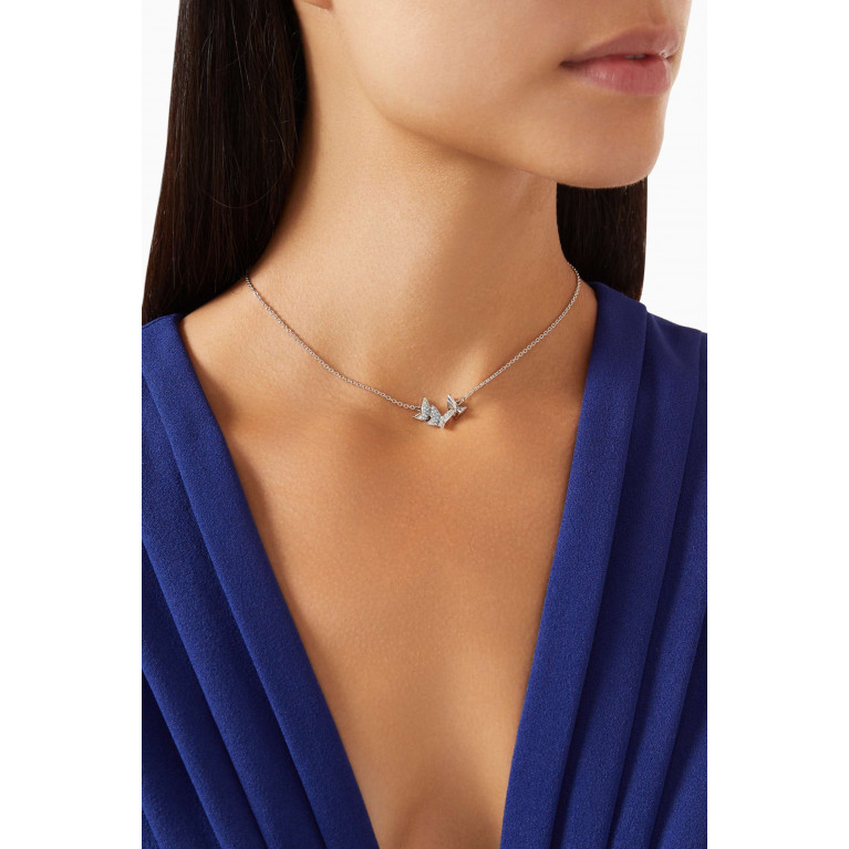 Swarovski - Lilia Butterfly Necklace in Rhodium-plated Metal