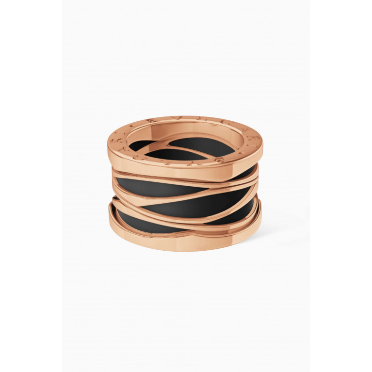 BVLGARI - B.zero1 Ceramic Ring in 18kt Rose Gold