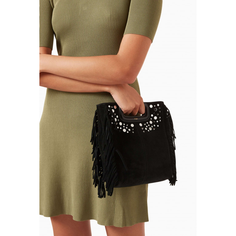 Maje - M Studded Crossbody Bag in Suede