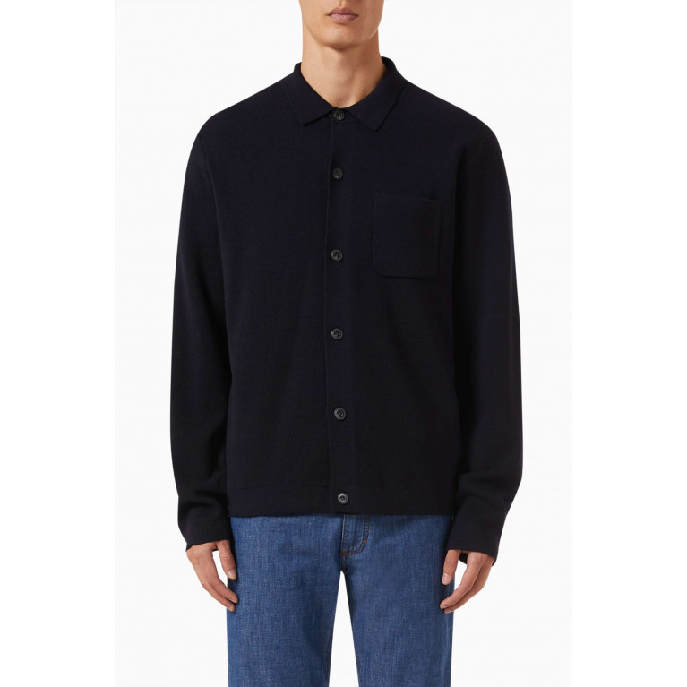 Vince - Patch-pocket Overshirt in Merino Wool