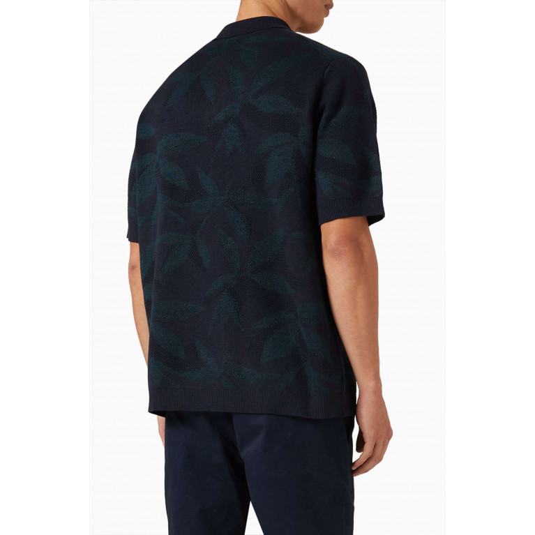 Vince - Floral Jacquard Shirt in Cotton-blend Knit