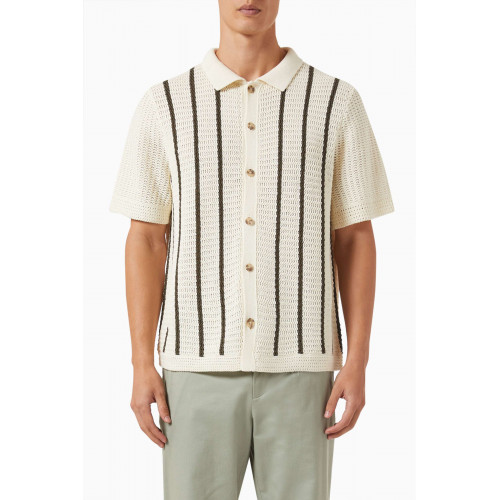 Vince - Crochet Stripe Shirt in Cotton