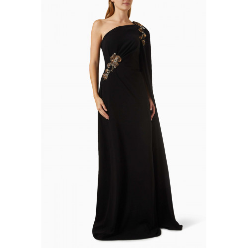 Reem Acra - One-shoulder Embellished Gown in Crepe