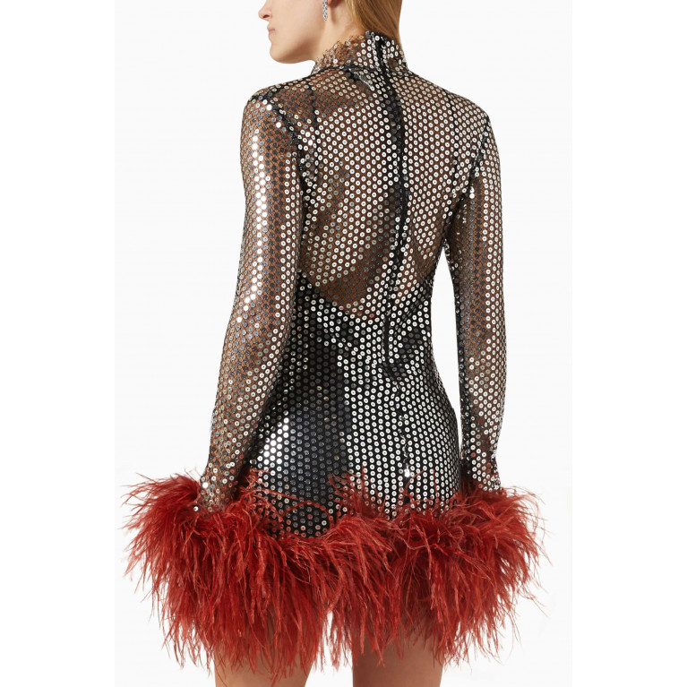 Taller Marmo - Williams Feather-trimmed Mini Dress