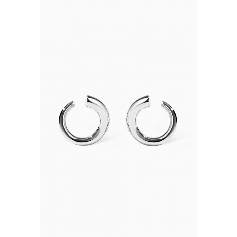 Meadowlark - Medium Wave Hoop Earrings in Sterling Silver Silver